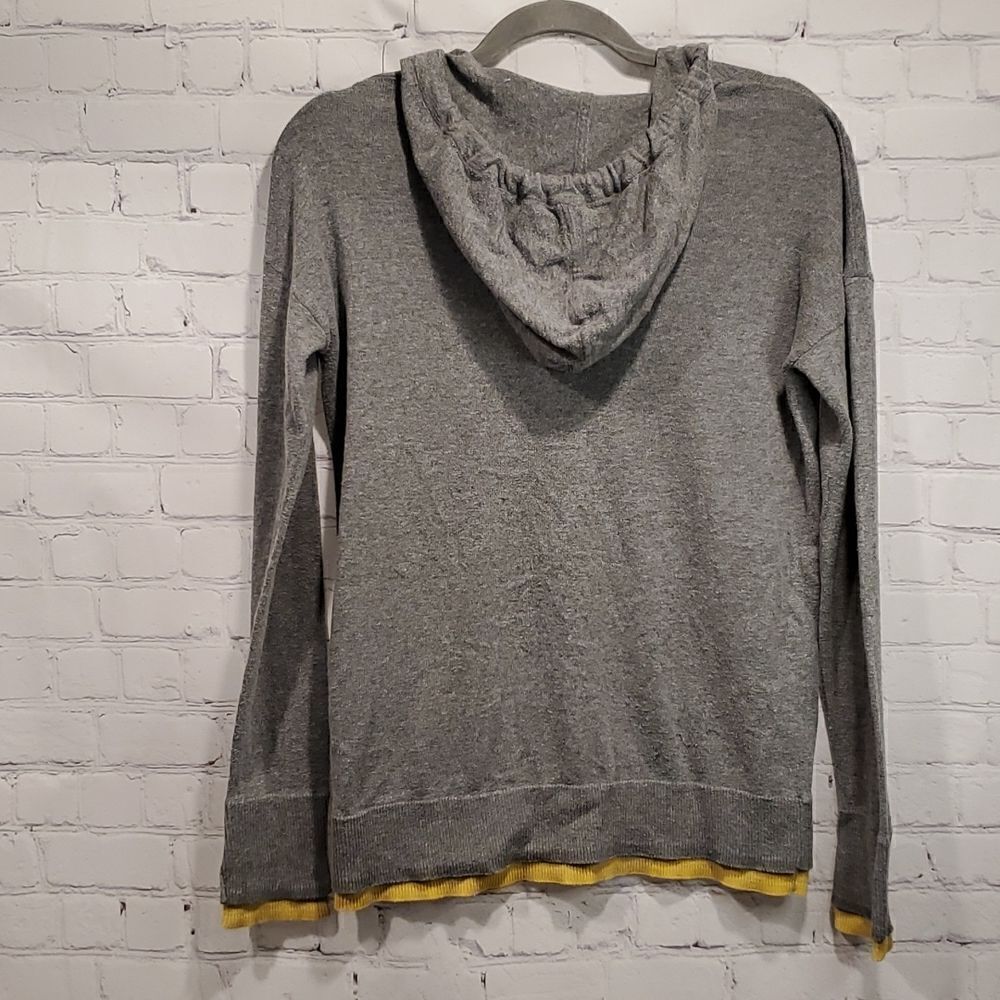 Anthropologie Akini hooded gray and mustard pull over sweater - Picture 5 of 5